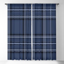 Scottish Blue Tartan Blackout Curtain