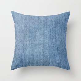Faded Blue Denim Throw Pillow