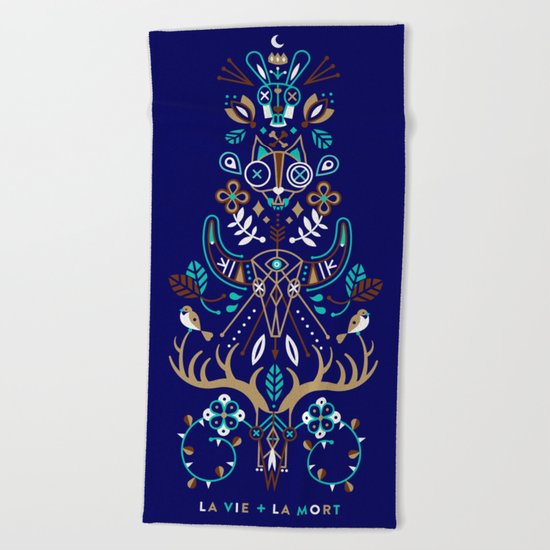 La Vie & La Mort – Navy Beach Towel