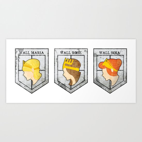 Wall Maria Rose and Sina Shingeki No Kyojin Attack On Titan Art Print