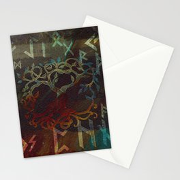 Tree of life  -Yggdrasil - and runes Stationery Card