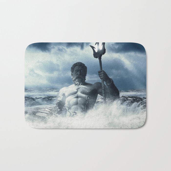 Poseidon - God of Sea Rising Bath Mat