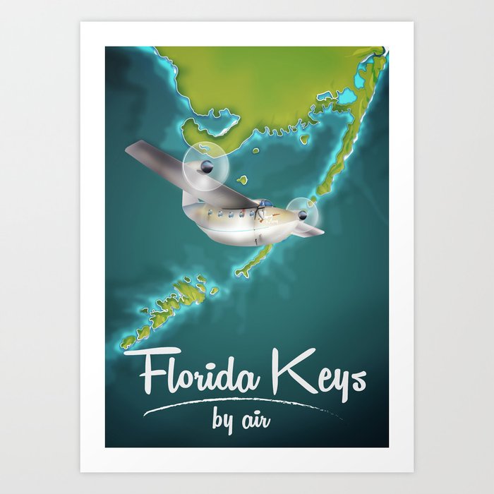 Florida Keys vintage travel poster Art Print