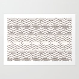 Brown and White Triangle Pattern Pairs DE 2022 Trending Color Wandering Road DE6076 Art Print