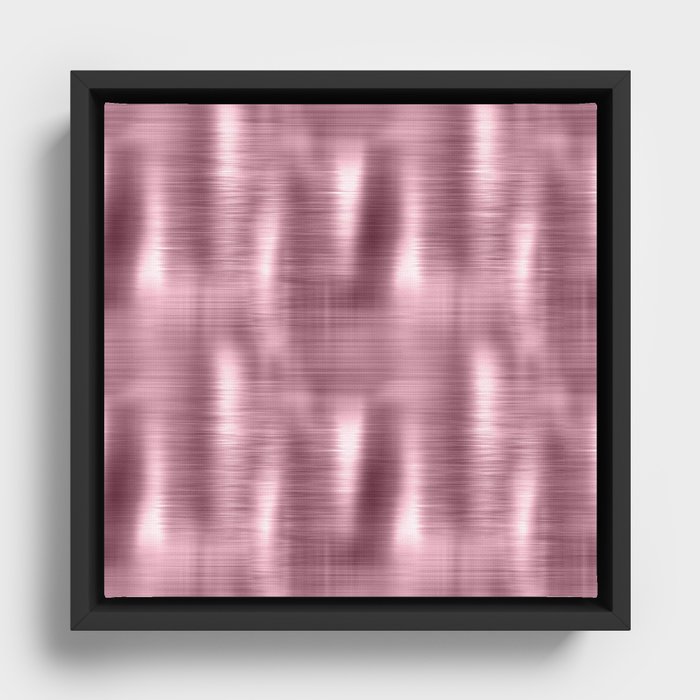 Pink Brushed Metallic Texture Framed Canvas
