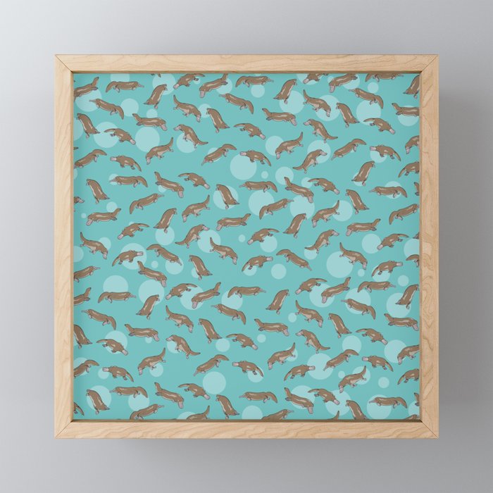 Platypus Pattern Framed Mini Art Print