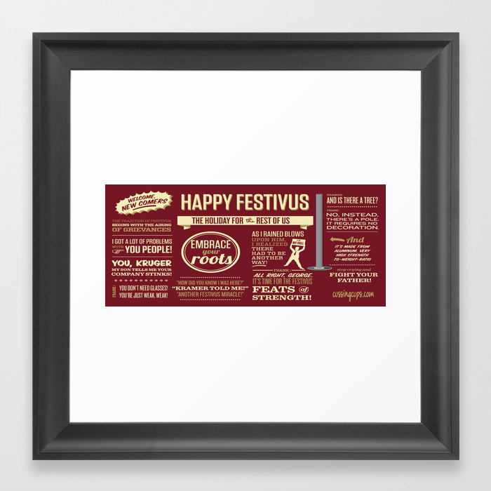Festivus Framed Art Print By Cussingcups1 Society6