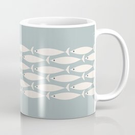 Fish Stripe 6 - Minimalist Ocean Pattern in Light Blue-Gray and Cream Mug