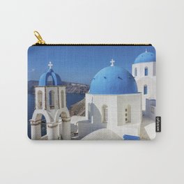 Santorini, Oia Village, Blue and White Church Carry-All Pouch