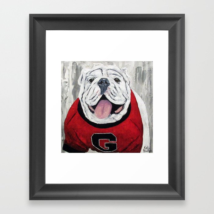 UGA Bulldog Framed Art Print