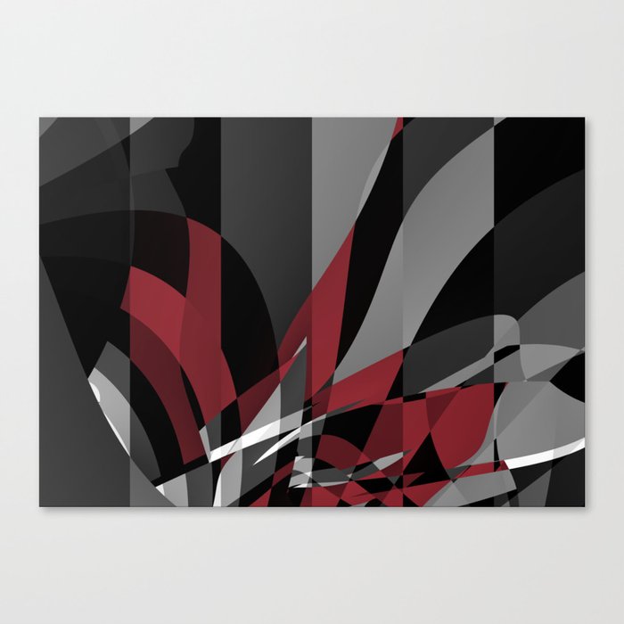Red On Black&White 4 Canvas Print