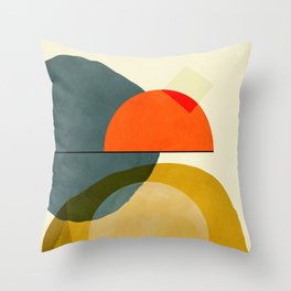 mid century geometric modern painting abstract II Throw Pillow