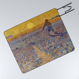 Vincent van Gogh - Sower with Setting Sun Picnic Blanket