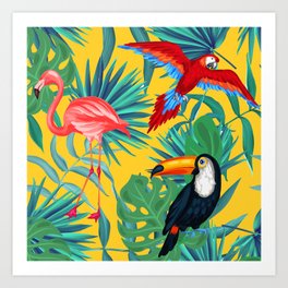 tropical birds lovers Art Print