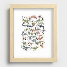 Dinosaur Alphabet for Kids Recessed Framed Print
