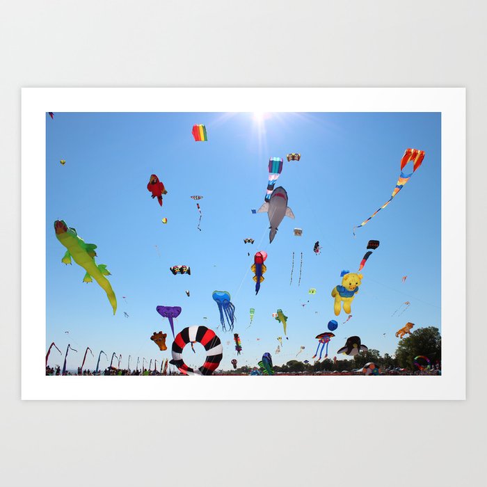 Kites over Lake Michigan Art Print