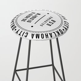 Oklahoma City, Oklahoma, USA - 1 - City Coordinates Typography Print - Classic, Minimal Bar Stool