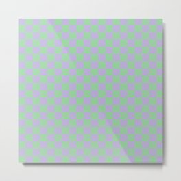 Retro pastel checker board square pattern Metal Print