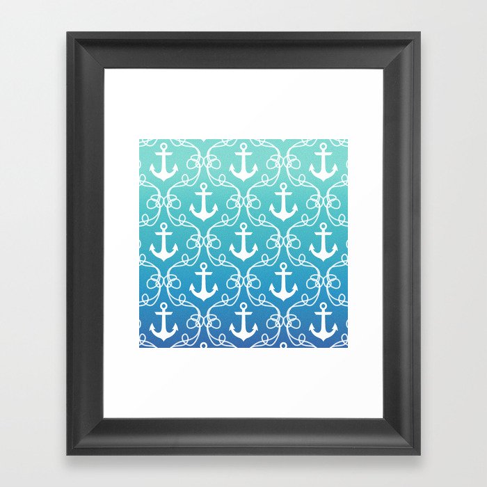 Nautical Knots Ombre Framed Art Print