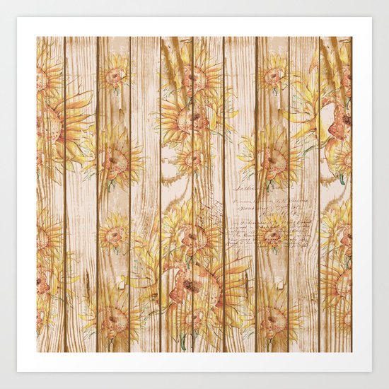 Vintage Sunflowers #9 Art Print
