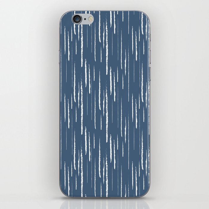 Blue and White Grunge Vertical Stripe Pattern - Diamond Vogel 2022 Popular Colour Happy Tune 0648 iPhone Skin