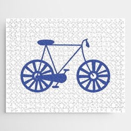 Bike Lover Cyclist Blue Print Pattern Jigsaw Puzzle