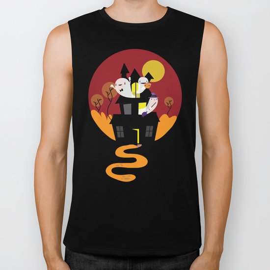 Haunted house Biker Tank