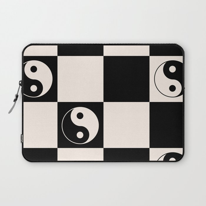 Yin Yang Checkered Y2k Laptop Sleeve