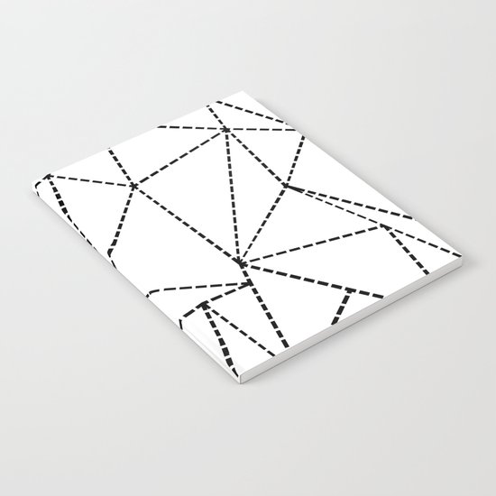 Abstract Dotted Lines Black and White Notebook