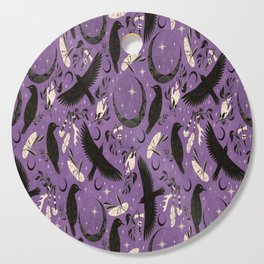 Raven Tarot Purple  Cutting Board