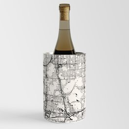USA, Orlando - Vintage City Map - Black and White Wine Chiller