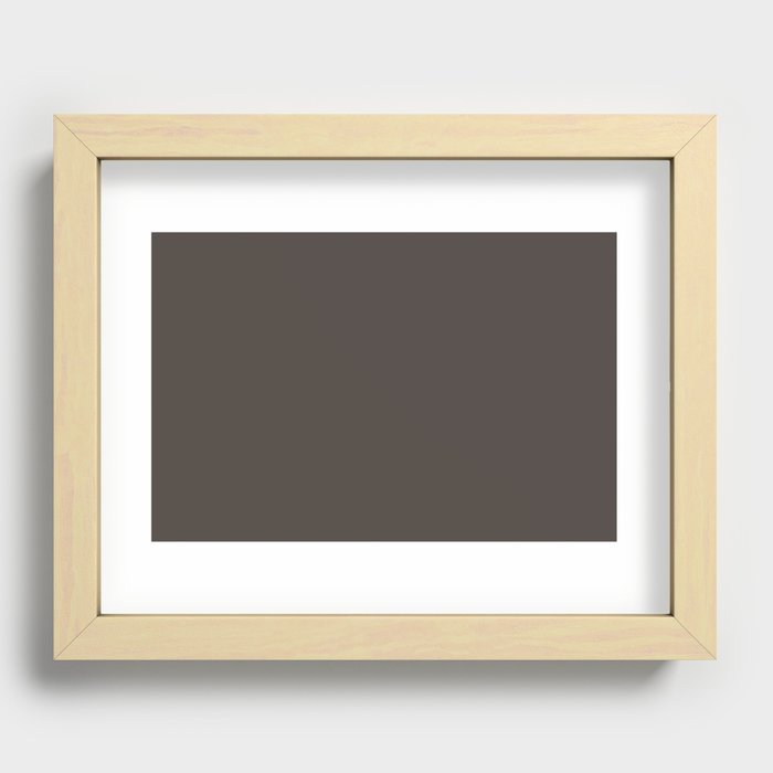 Dark Brown Solid Color Pairs Pantone Choclate Brown 19-0912 TCX Shades of Brown Hues Recessed Framed Print