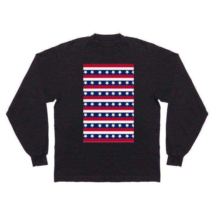 Patriotic Pattern United States Of America USA Long Sleeve T Shirt