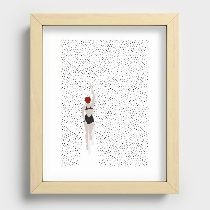 Swimming points Recessed Framed Print