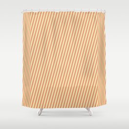 [ Thumbnail: Dark Salmon and Pale Goldenrod Colored Lined Pattern Shower Curtain ]