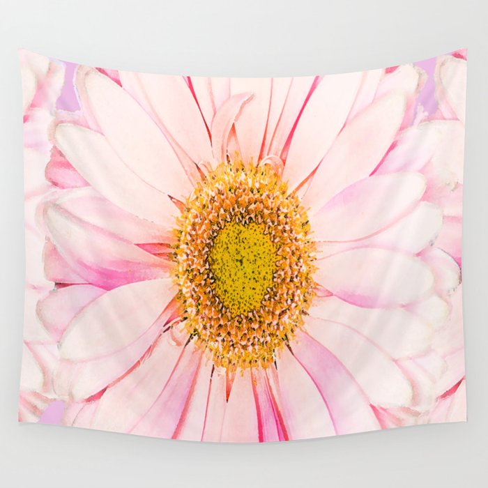Pink flower with pink background - lovely girlish summer feeling Wall Tapestry