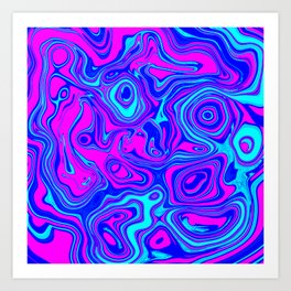 Liquid Color Pink and Blue Art Print