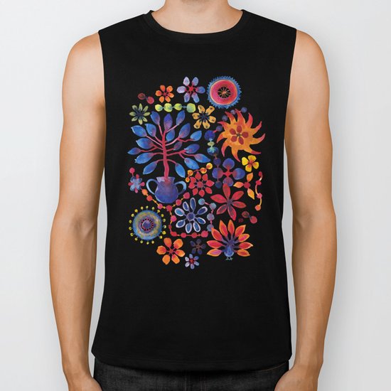MAGIC TREE ON WHITE Biker Tank