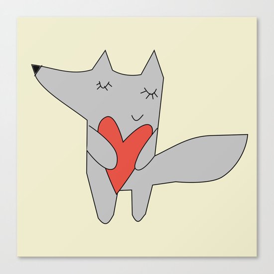 Fox in love Canvas Print