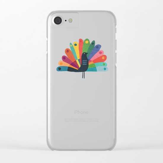 Whimsical Peacok Clear iPhone Case