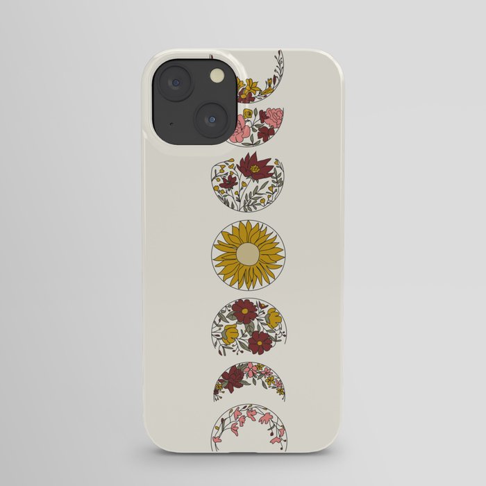 Floral Phases of the Moon iPhone Case
