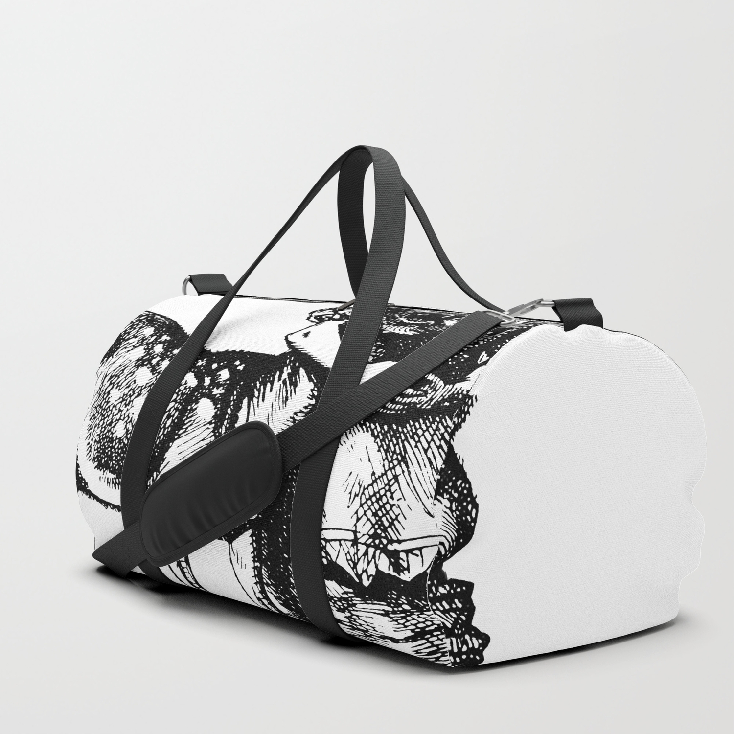 Alice And The Fawn In Black With Transparent Background Duffle Bag