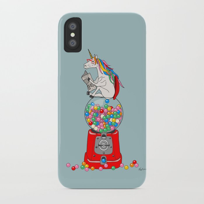 unicorn gumball poop iphone case