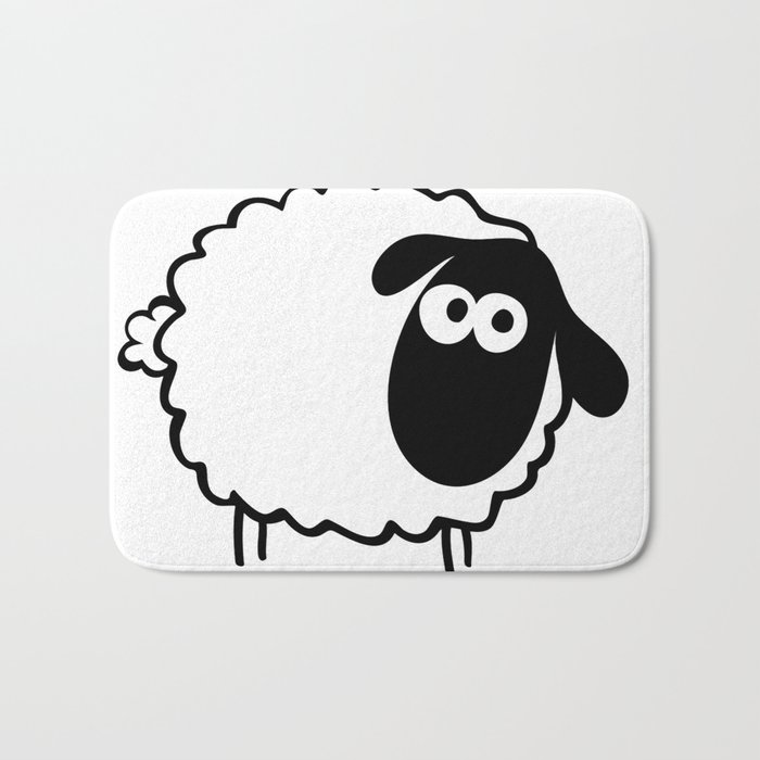 Cute Sheep Doodle Bath Mat