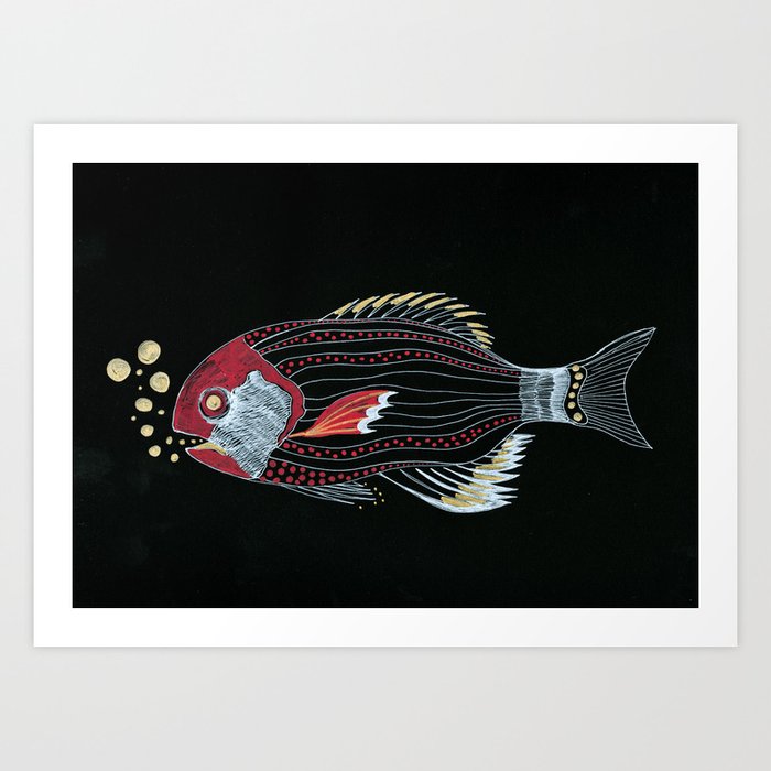 Happy New Fish  Art Print
