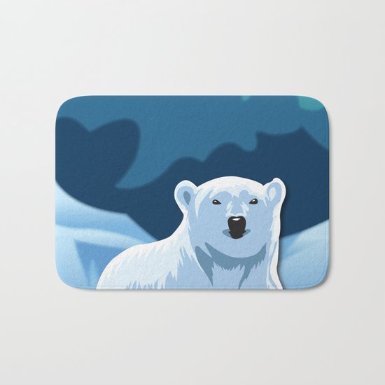 Lonely Polar Bear Bath Mat