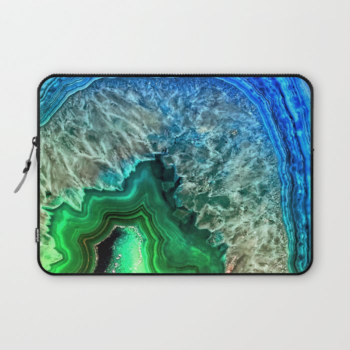 Turquoise Green Agate Mineral Gemstone Laptop Sleeve