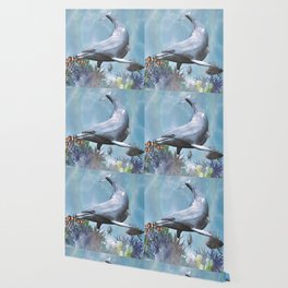 Dolphins Seascape Wallpaper