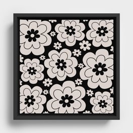 Colorful Retro Flower Pattern 606 Framed Canvas