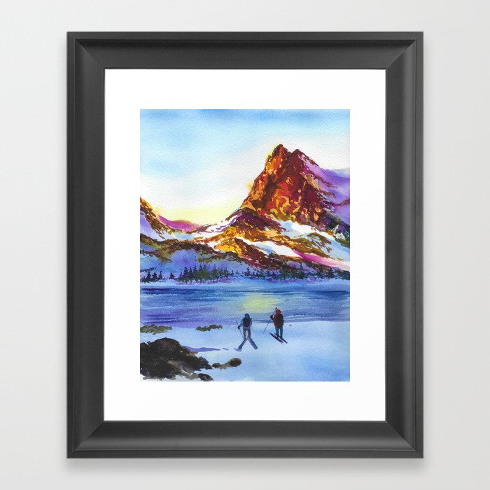 Skiers Framed Art Print